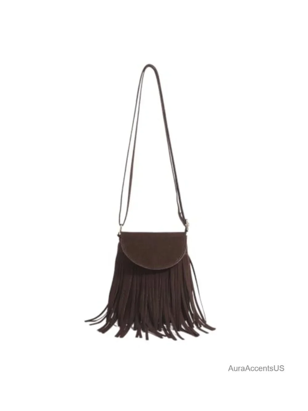 Small Faux Leather Fringe Hobo Bag Crossbody Shoulder Purse Western Boho